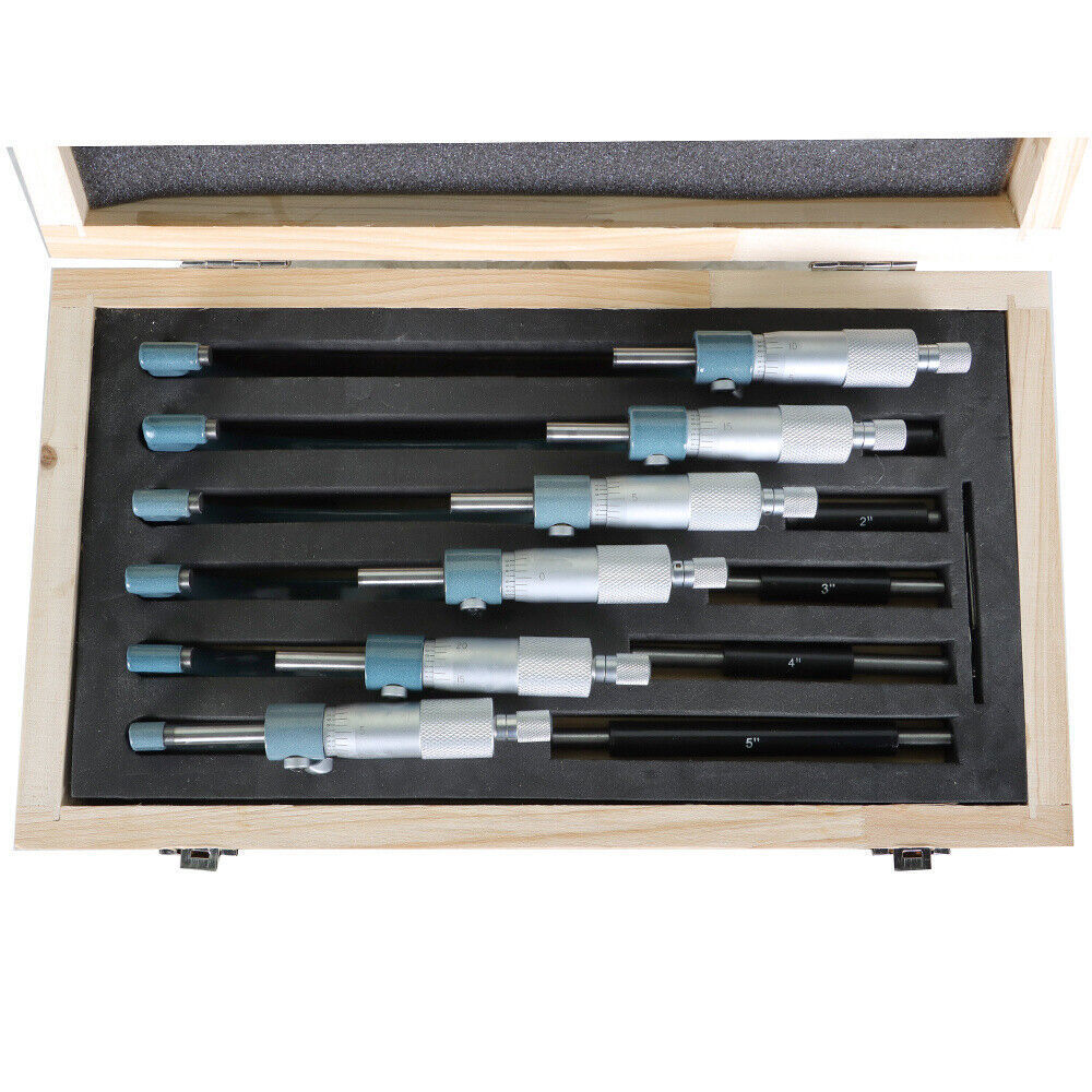 0.0001" Precision Outside Micrometer 6Pcs Set 0-6" Carbide Standards Set