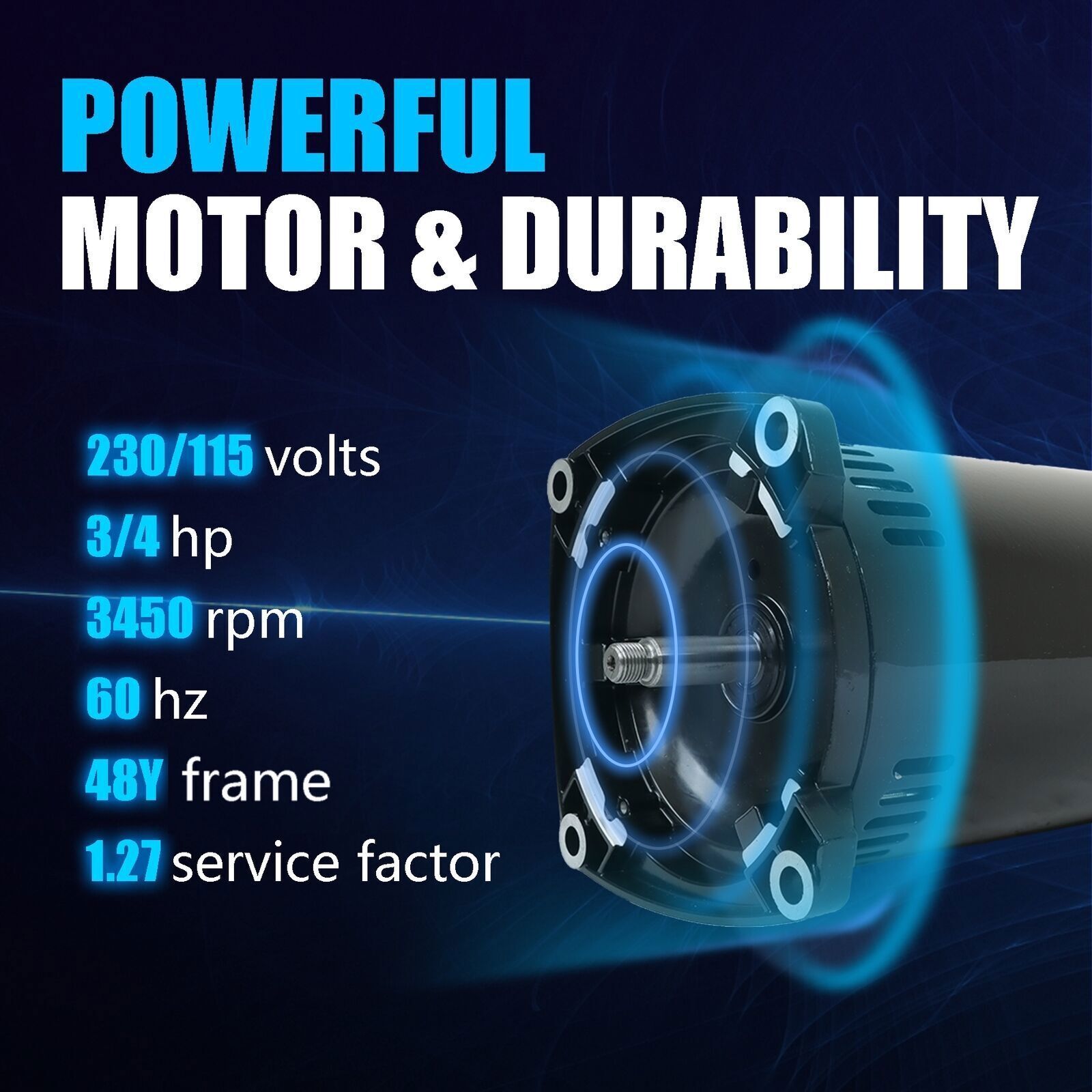 Square Flange Swimming Pool Pump 3/4HP Pool Pump USQ1072 Pool Pump Motor
