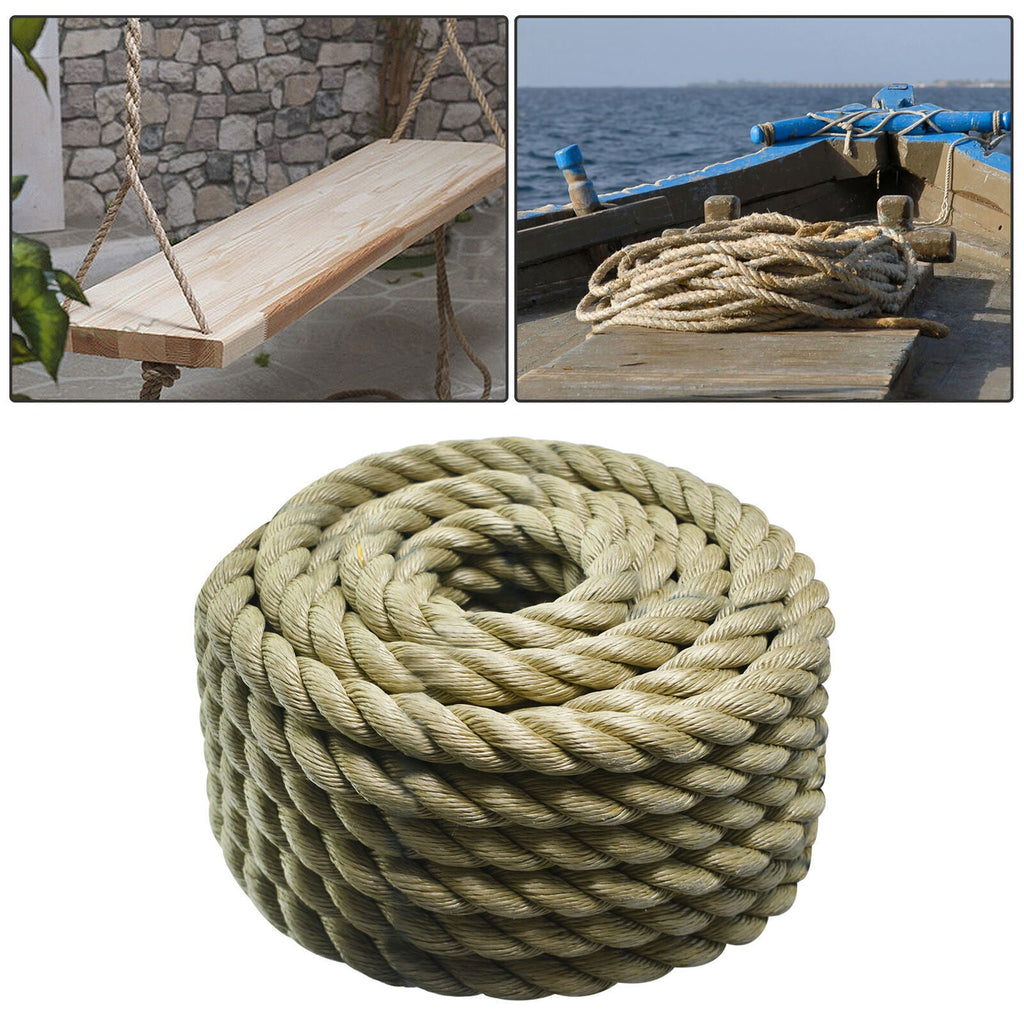 Manila Rope 1"×50' PP 3 Strand Twisted Rope Arborist Bull Rope Climbing Rope