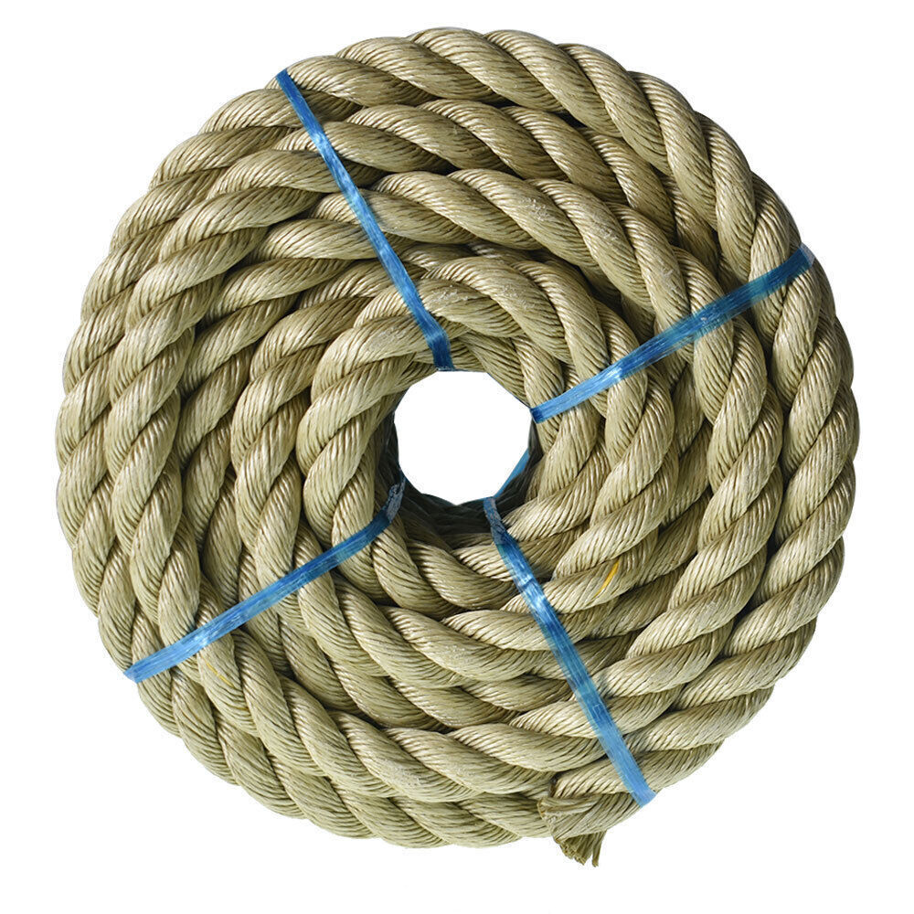 Manila Rope 1"×50' PP 3 Strand Twisted Rope Arborist Bull Rope Climbing Rope