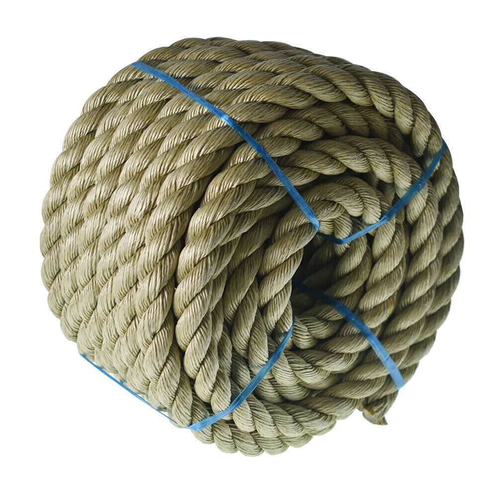 Manila Rope 1"×50' PP 3 Strand Twisted Rope Arborist Bull Rope Climbing Rope