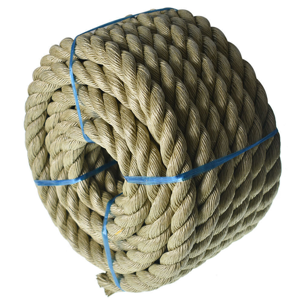Manila Rope 1"×50' PP 3 Strand Twisted Rope Arborist Bull Rope Climbing Rope