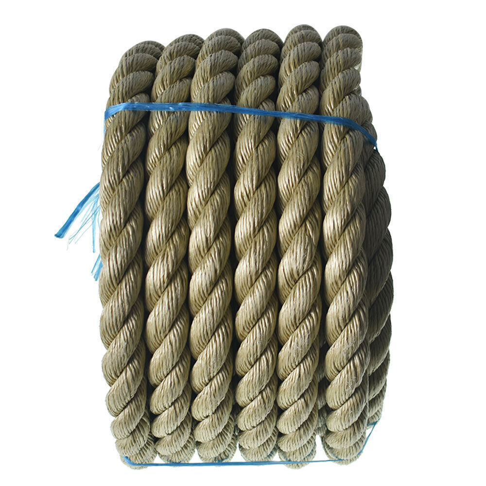 Manila Rope 1"×50' PP 3 Strand Twisted Rope Arborist Bull Rope Climbing Rope