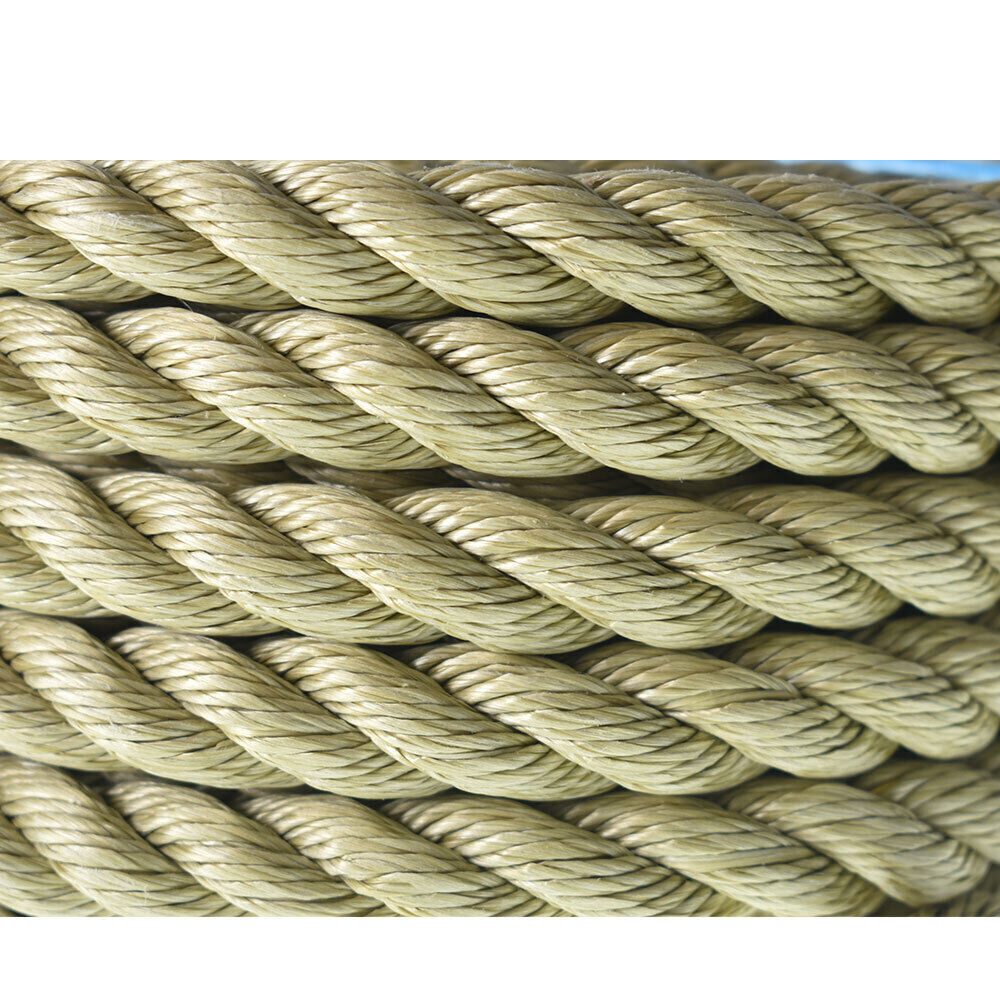 Manila Rope 1"×50' PP 3 Strand Twisted Rope Arborist Bull Rope Climbing Rope