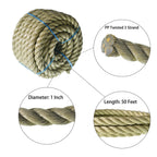 Manila Rope 1"×50' PP 3 Strand Twisted Rope Arborist Bull Rope Climbing Rope