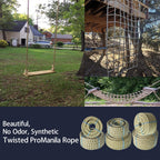 Manila Rope 1"×50' PP 3 Strand Twisted Rope Arborist Bull Rope Climbing Rope