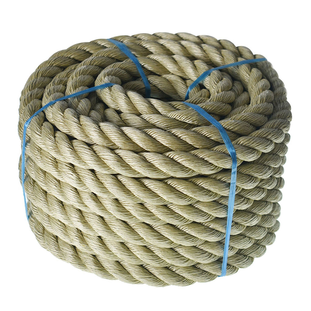 Manila Rope 1"×50' PP 3 Strand Twisted Rope Arborist Bull Rope Climbing Rope