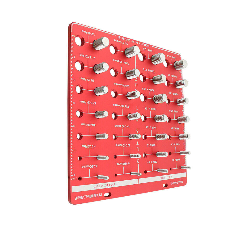 Nut and Bolt Thread Checker 28 Thread Identifier Gauge Inch and Metric Screw