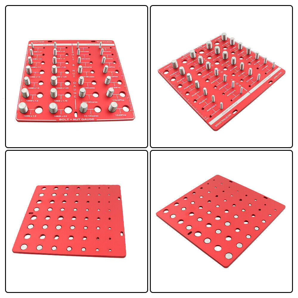 Nut and Bolt Thread Checker 28 Thread Identifier Gauge Inch and Metric Screw