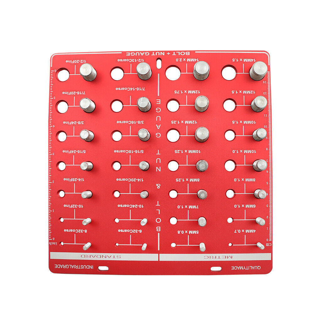 Nut and Bolt Thread Checker 28 Thread Identifier Gauge Inch and Metric Screw