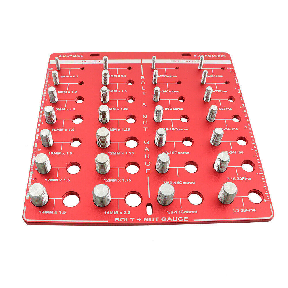 Nut and Bolt Thread Checker 28 Thread Identifier Gauge Inch and Metric Screw