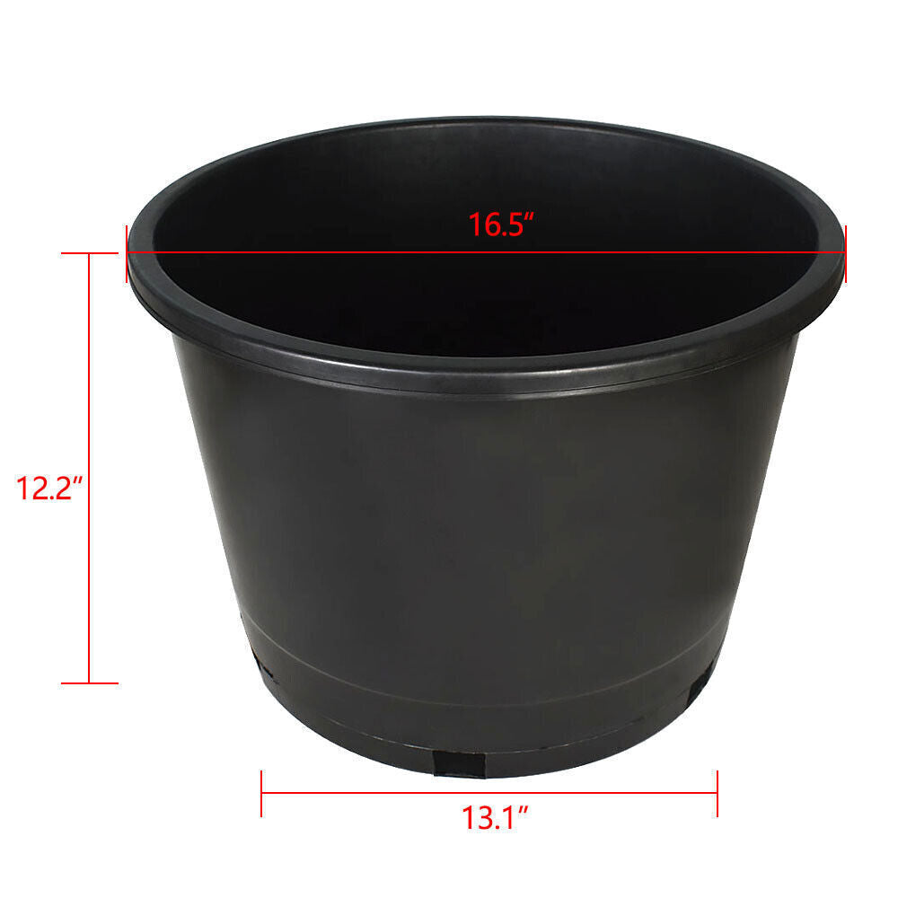 Large 10 Gallon Plant Flower Container 10PCS Plastic Nursery Pot Heavy Duty