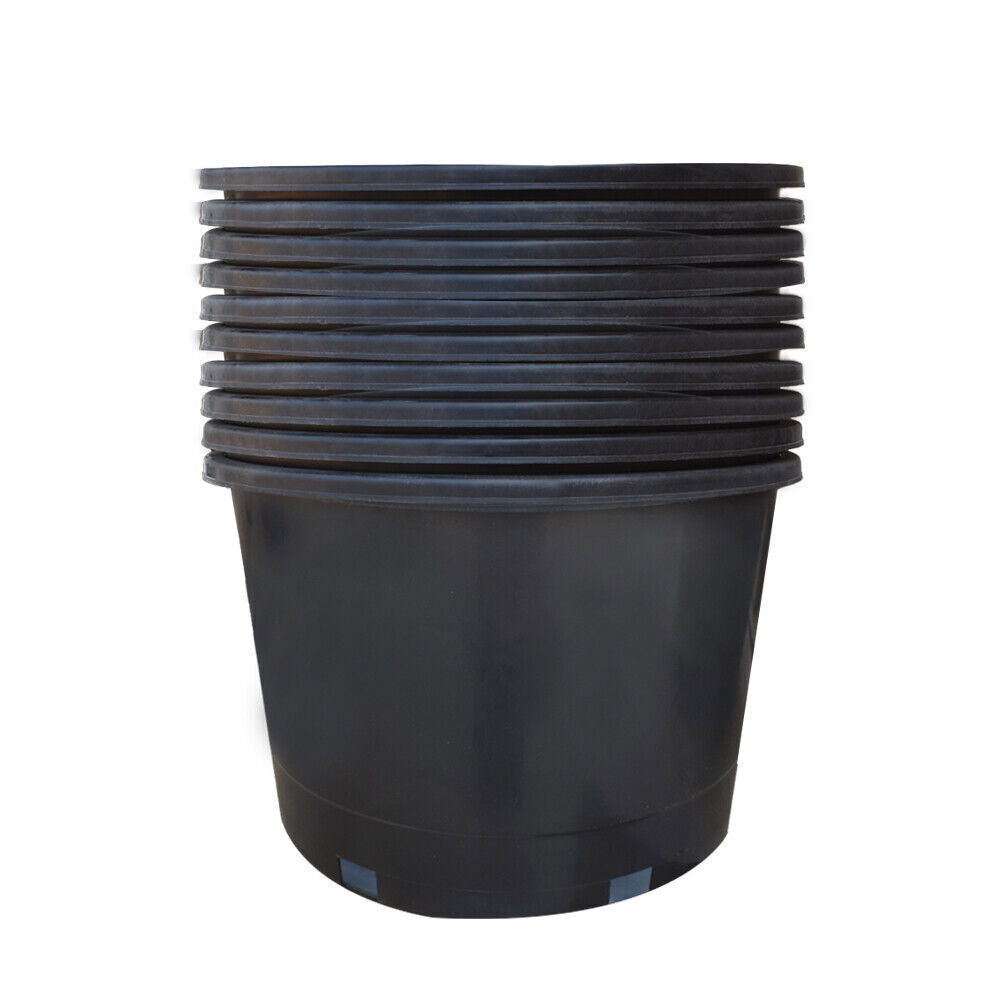 Large 10 Gallon Plant Flower Container 10PCS Plastic Nursery Pot Heavy Duty
