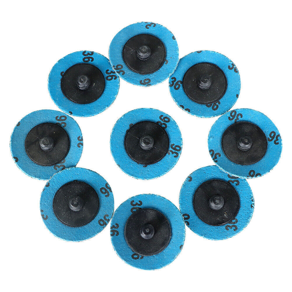 50 Pieces 2" 36 Grit Zirconia Roll Lock Die Grinder Sanding Grinding Disc New