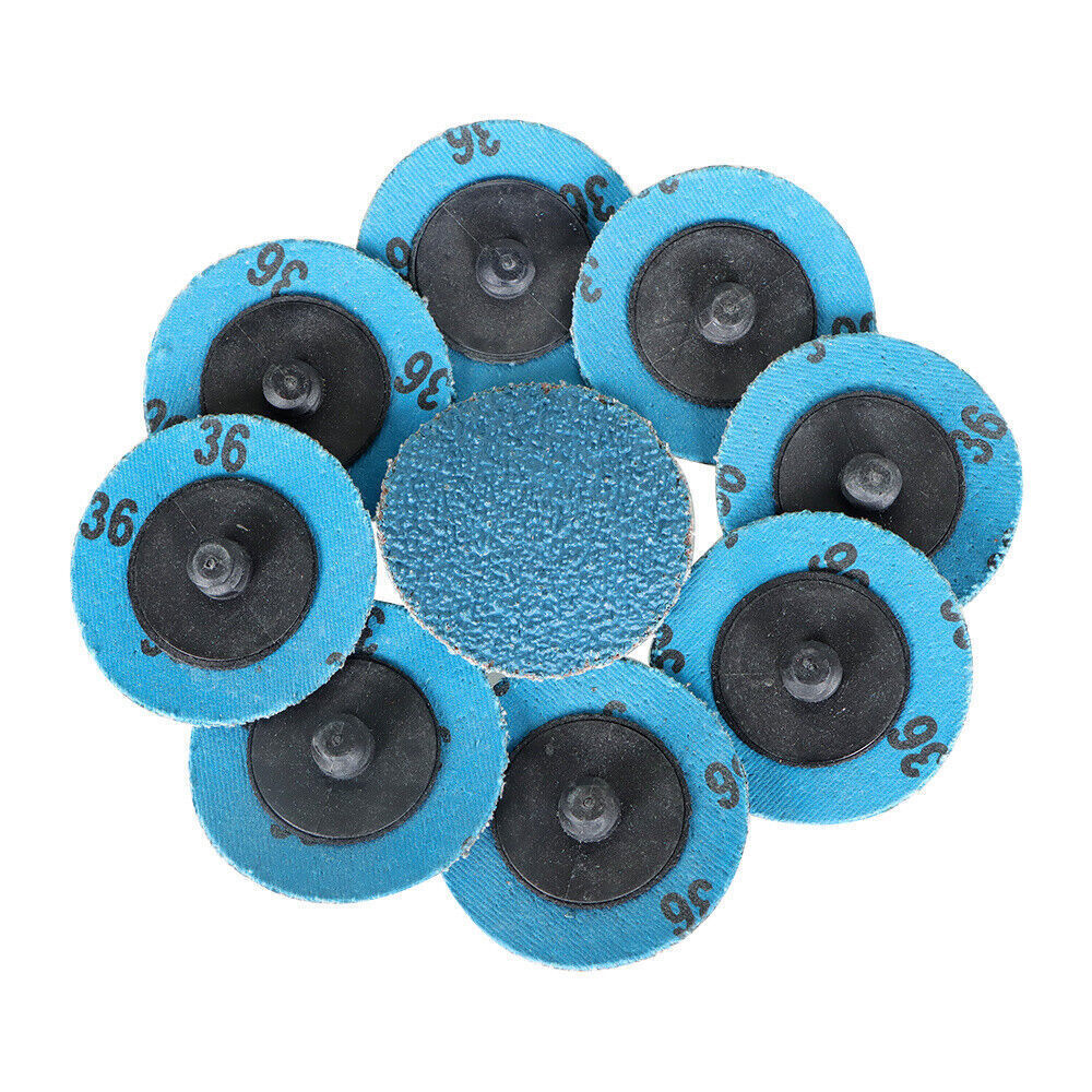 50 Pieces 2" 36 Grit Zirconia Roll Lock Die Grinder Sanding Grinding Disc New
