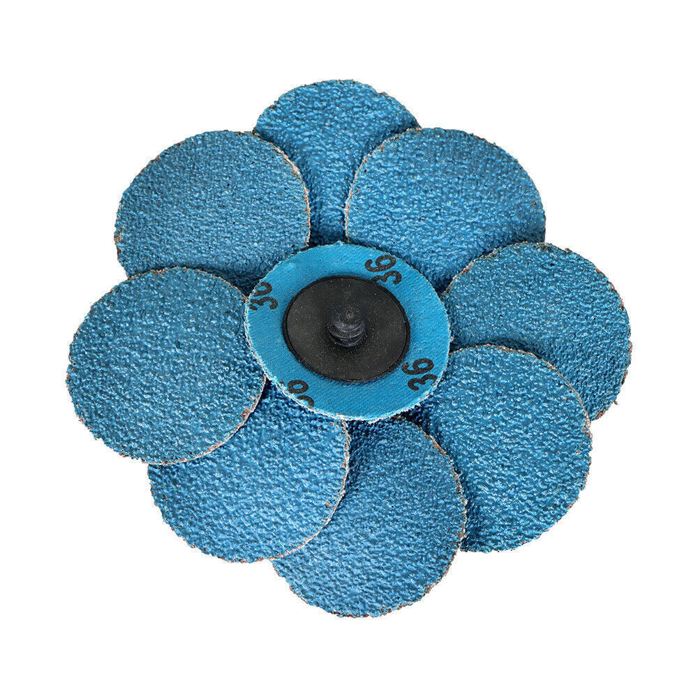 50 Pieces 2" 36 Grit Zirconia Roll Lock Die Grinder Sanding Grinding Disc New