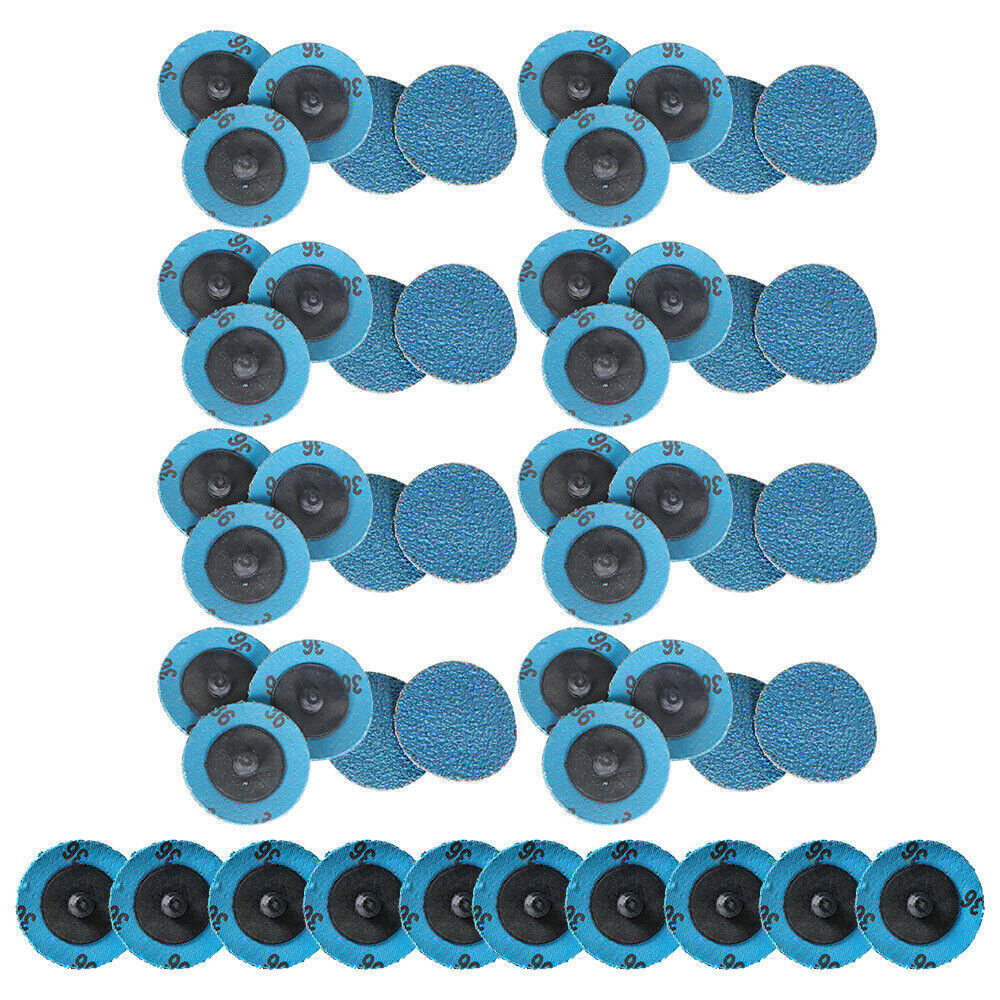 50 Pieces 2" 36 Grit Zirconia Roll Lock Die Grinder Sanding Grinding Disc New