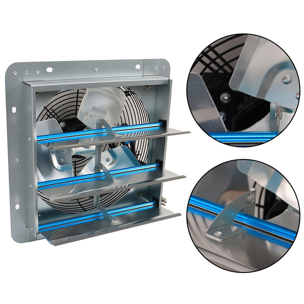 12 Inch Shutter Exhaust Fan For Attic Shed Garage Aluminum High Speed 1800CFM