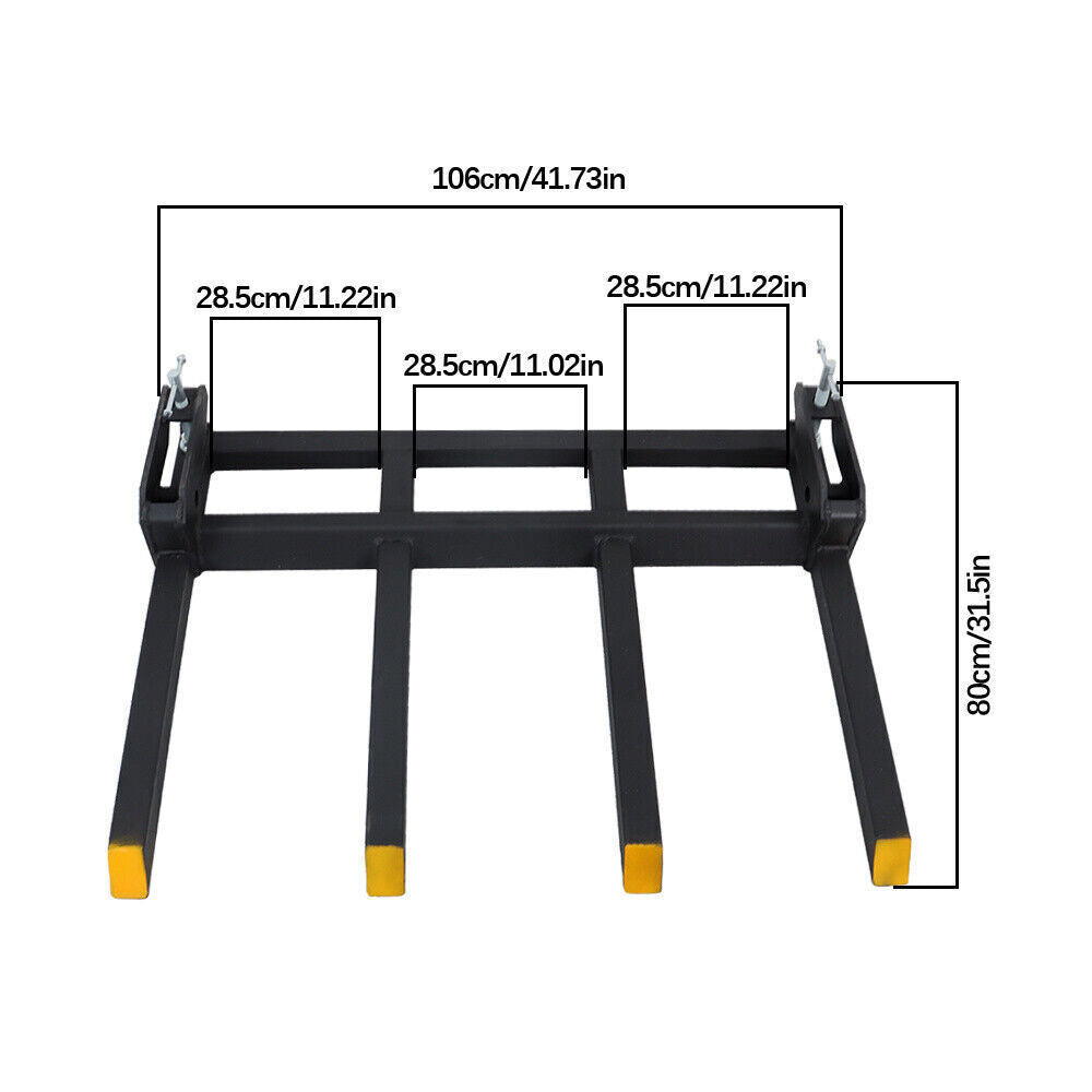 42" Clamp on Heavy Duty Debris Fork for Tractor Skid Steer Buckets Trash Forks