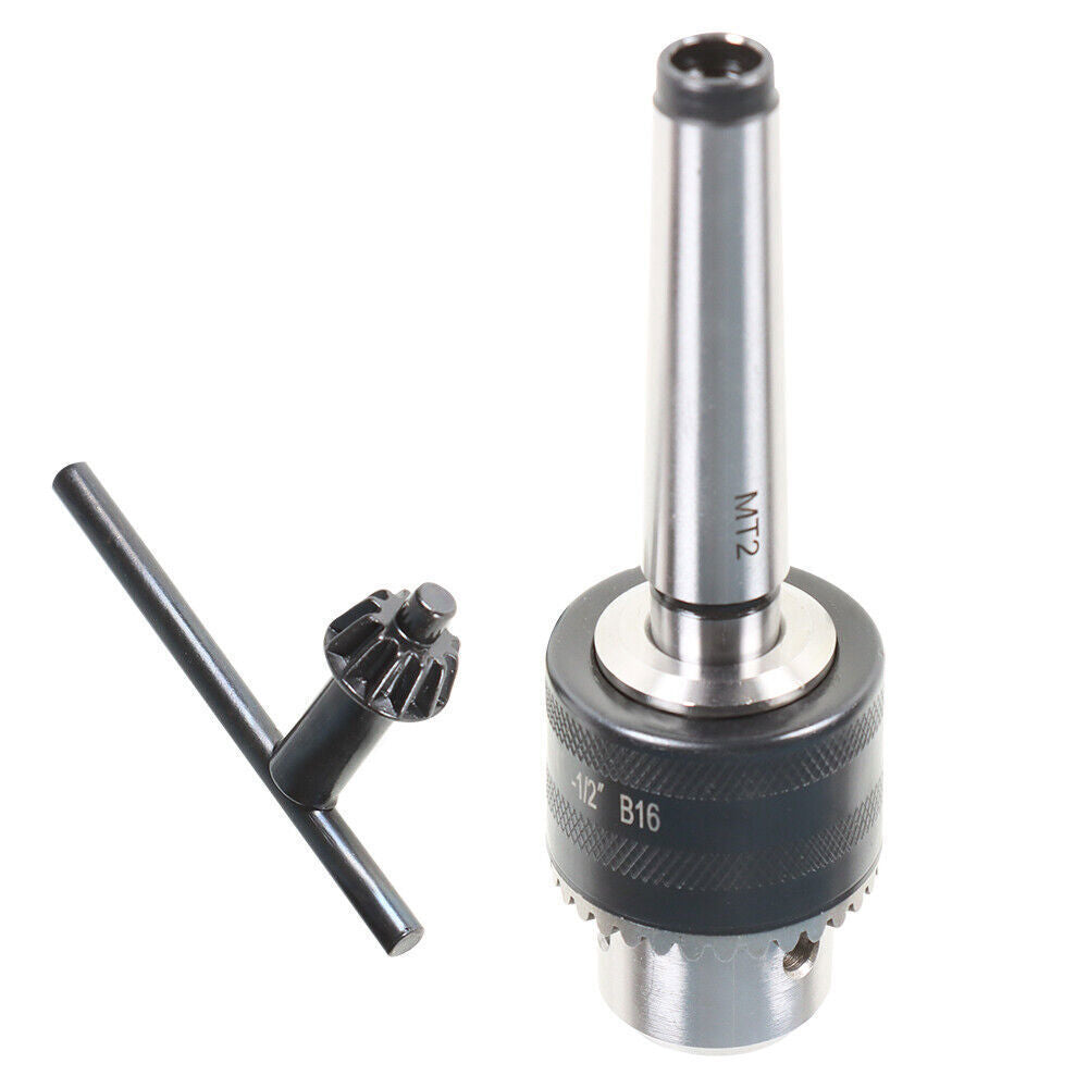 5/64'' to 1/2'' Drill Chuck With MT2 Arbor and Key For Mini Metal Lathe