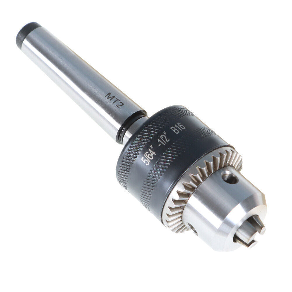 5/64'' to 1/2'' Drill Chuck With MT2 Arbor and Key For Mini Metal Lathe