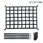 42" x 50" 1100lb Heavy Duty Cargo Net w/Cam Buckles & S-Hooks For Pickup Trucks