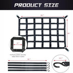 42" x 50" 1100lb Heavy Duty Cargo Net w/Cam Buckles & S-Hooks For Pickup Trucks