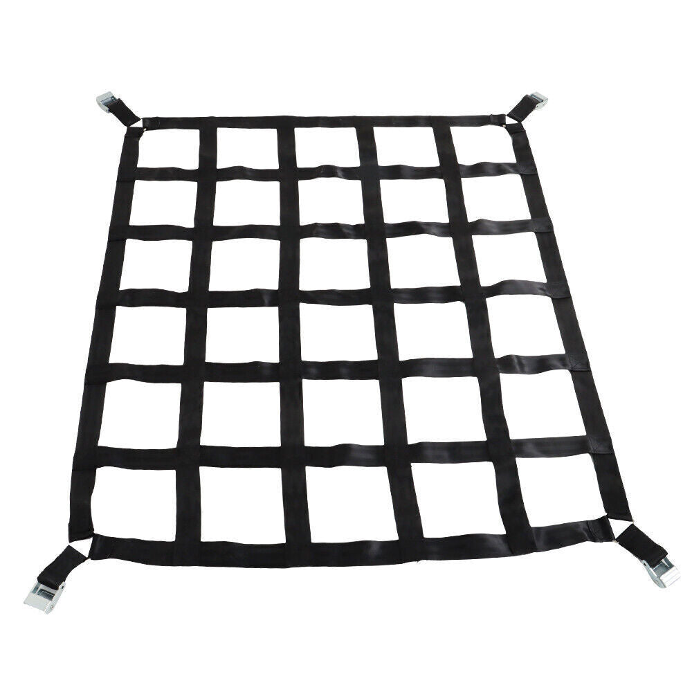 42" x 50" 1100lb Heavy Duty Cargo Net w/Cam Buckles & S-Hooks For Pickup Trucks
