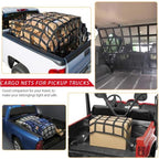 42" x 50" 1100lb Heavy Duty Cargo Net w/Cam Buckles & S-Hooks For Pickup Trucks