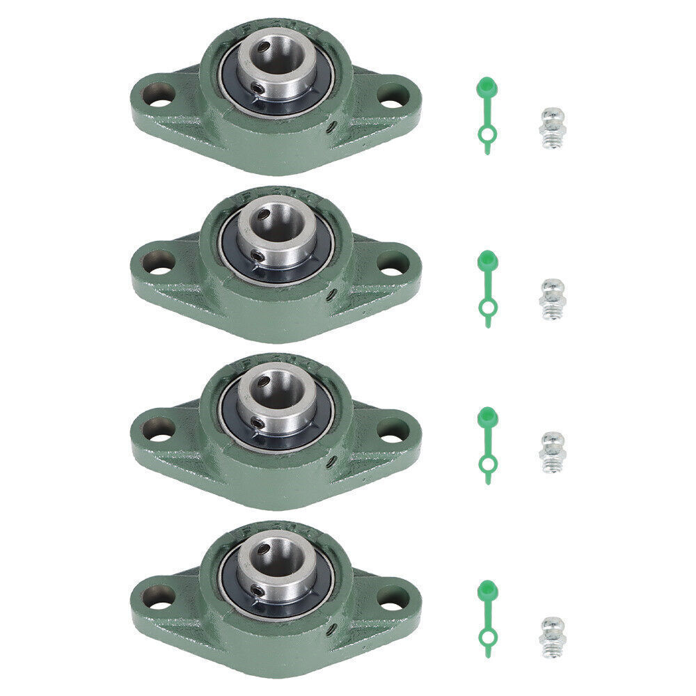 4PCS UCFL204-12 Solid Pillow Block Flange Mounted Bearing 3/4" Bore 2 Bolt