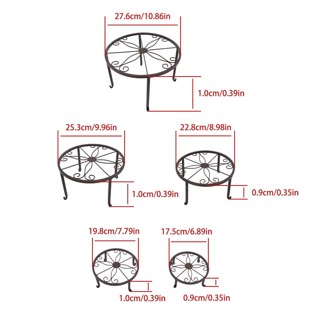 5 Pack Metal Plant Stand For Outdoor Indoor Plants Heavy Duty Flower Pot Stands