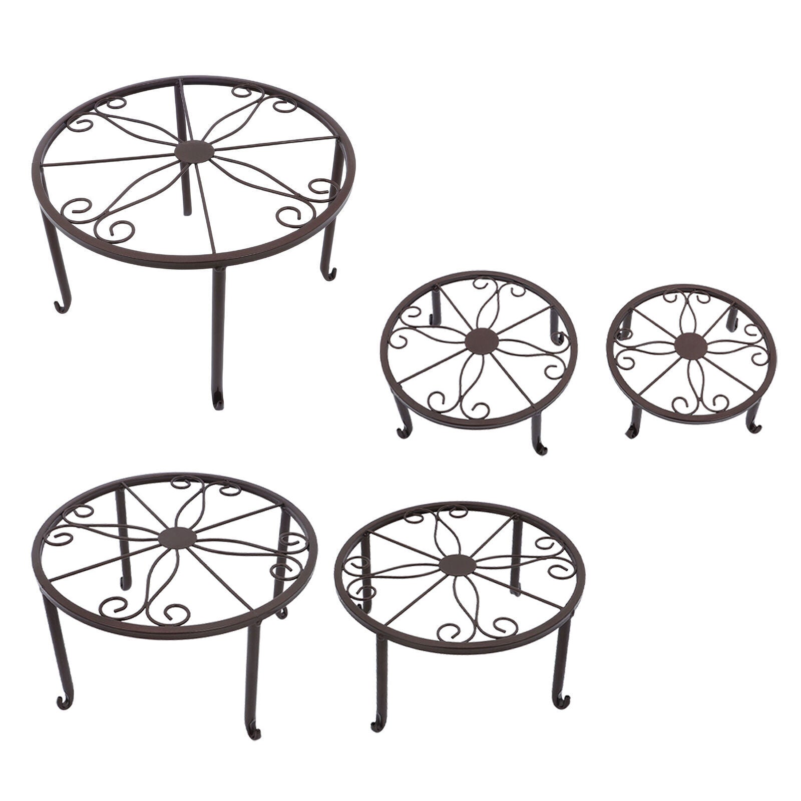 5 Pack Metal Plant Stand For Outdoor Indoor Plants Heavy Duty Flower Pot Stands