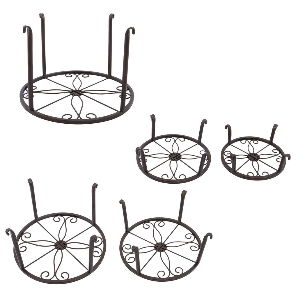 5 Pack Metal Plant Stand For Outdoor Indoor Plants Heavy Duty Flower Pot Stands
