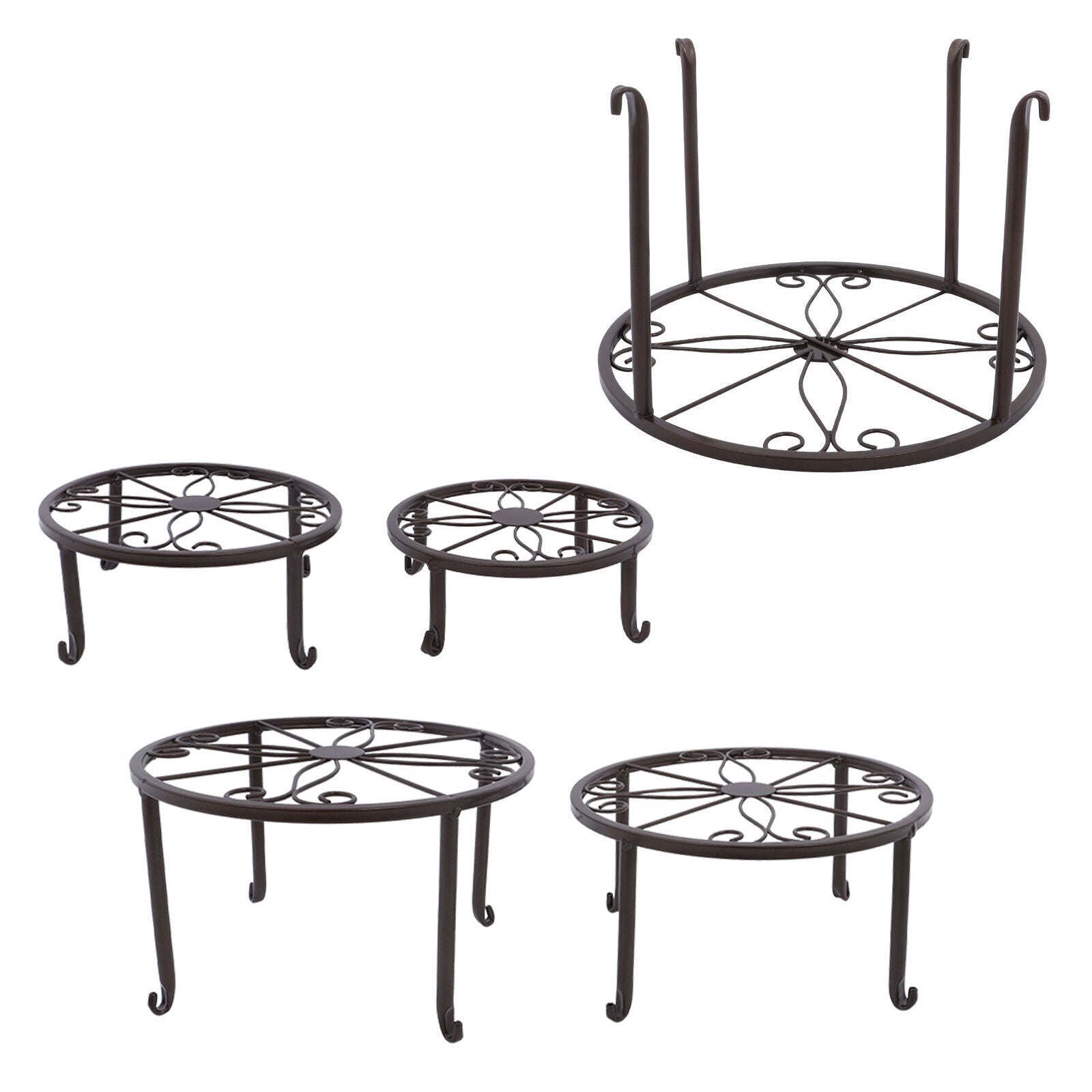 5 Pack Metal Plant Stand For Outdoor Indoor Plants Heavy Duty Flower Pot Stands
