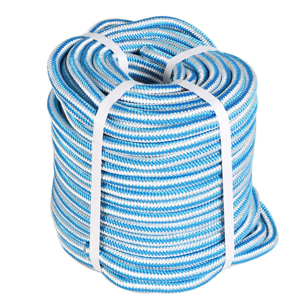 1/2" × 150' Arborist Tree Climbing Rope 16 Strand Braided Nylon Core Polyester