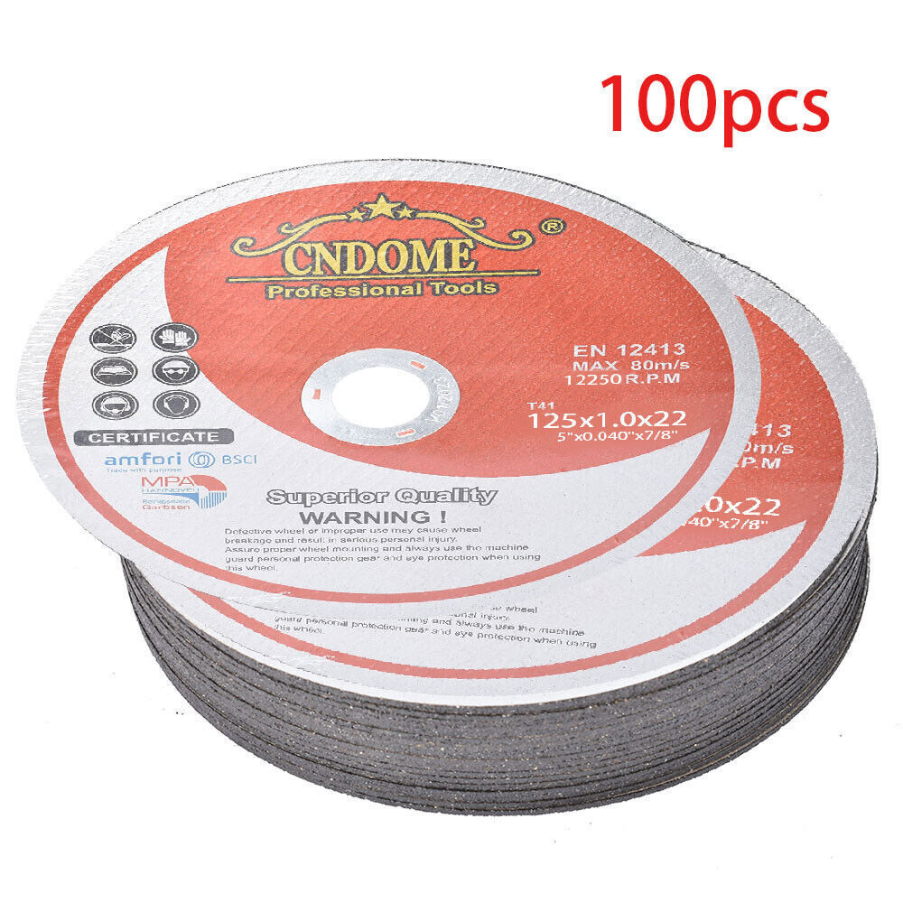 100 Pack 5"x0.040"x7/8" Cut-off Wheel - Metal & Stainless Steel Cutting Discs