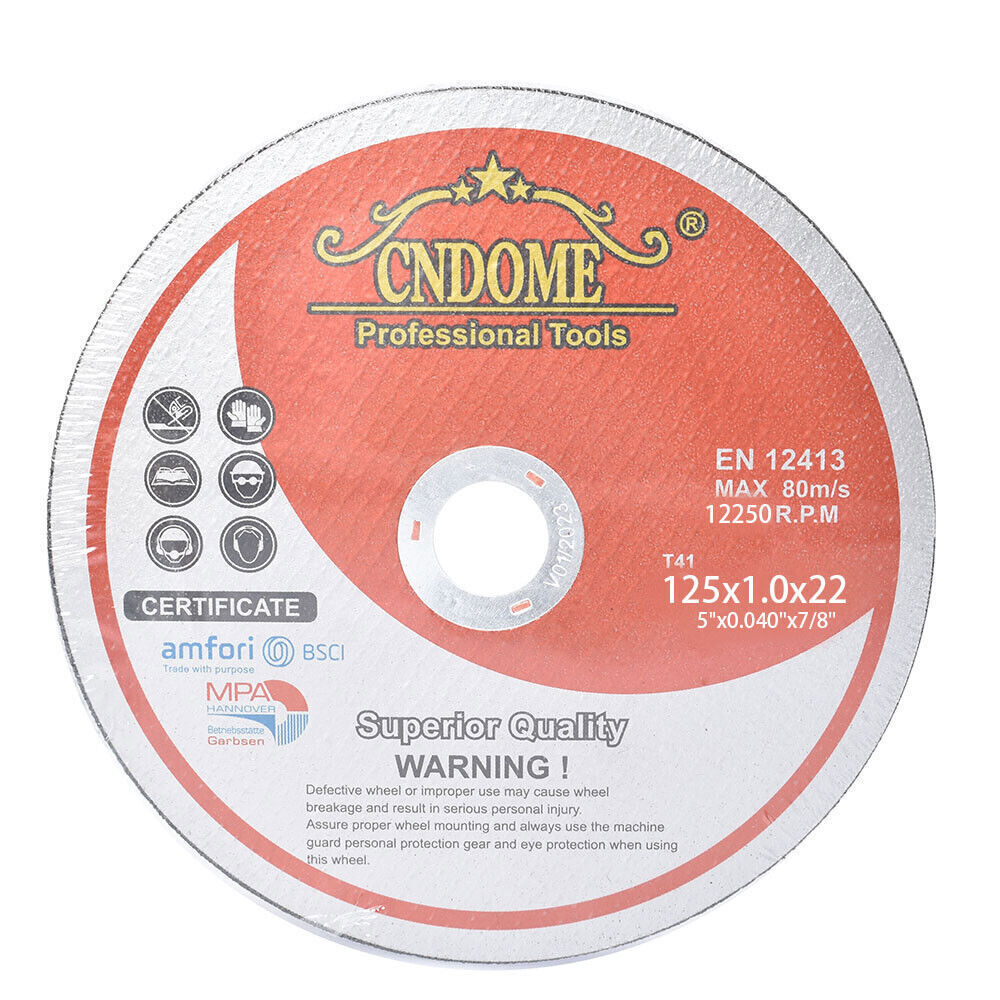 100 Pack 5"x0.040"x7/8" Cut-off Wheel - Metal & Stainless Steel Cutting Discs
