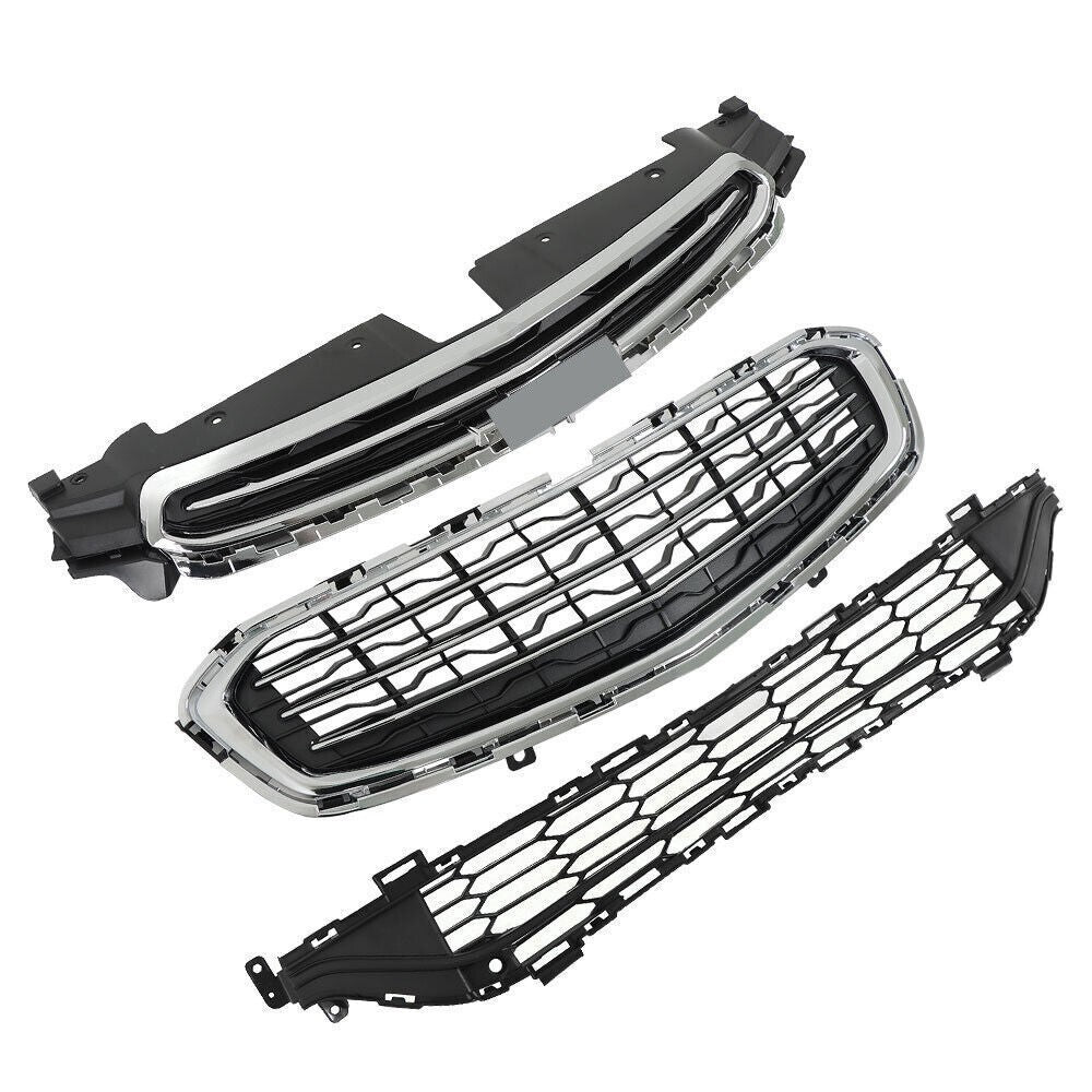 Front Bumper Grille Lower Set Black Plastic For 2015 Chevrolet Cruze