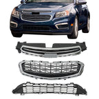 Front Bumper Grille Lower Set Black Plastic For 2015 Chevrolet Cruze