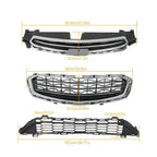 Front Bumper Grille Lower Set Black Plastic For 2015 Chevrolet Cruze