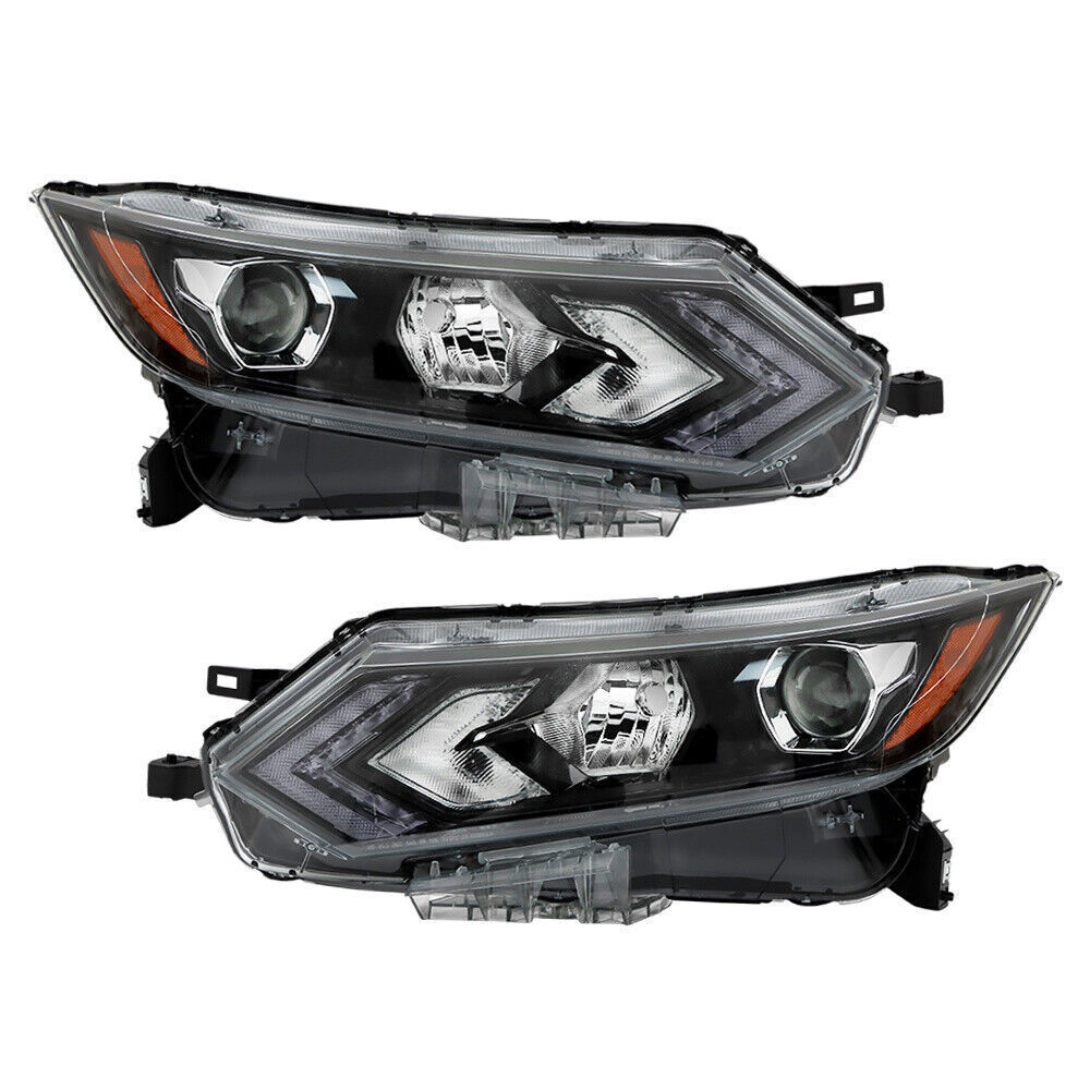 Left+Right Headlight For 2020-2022 Nissan Rogue Sport Halogen Type W/LED