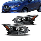 Left+Right Headlight For 2020-2022 Nissan Rogue Sport Halogen Type W/LED