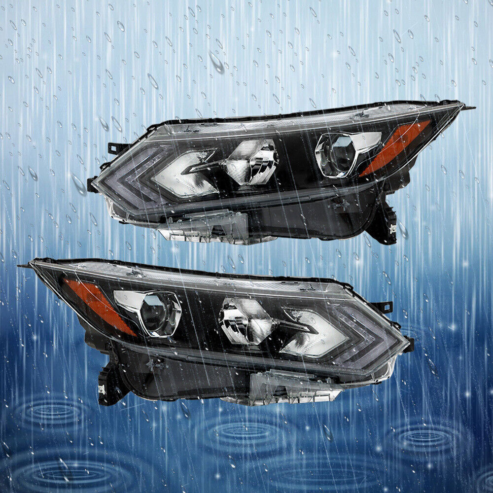 Left+Right Headlight For 2020-2022 Nissan Rogue Sport Halogen Type W/LED