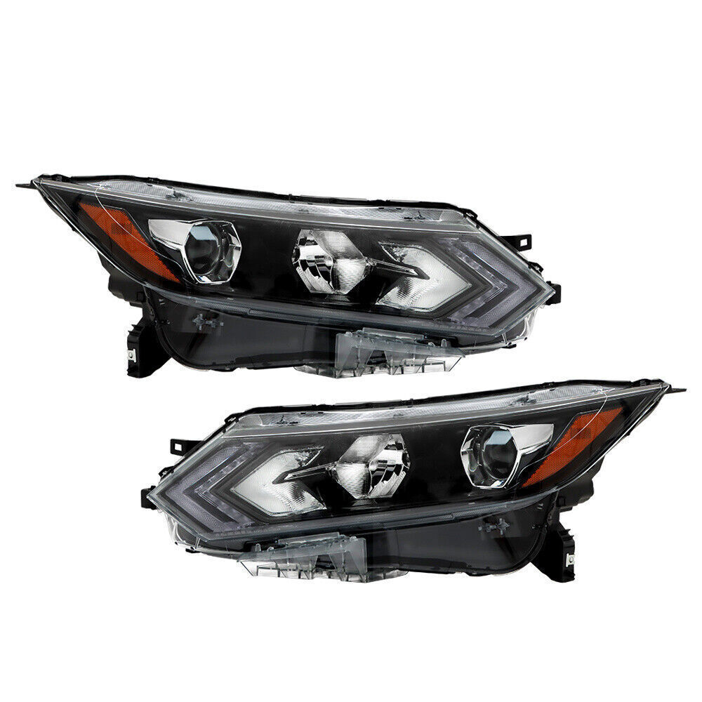 Left+Right Headlight For 2020-2022 Nissan Rogue Sport Halogen Type W/LED