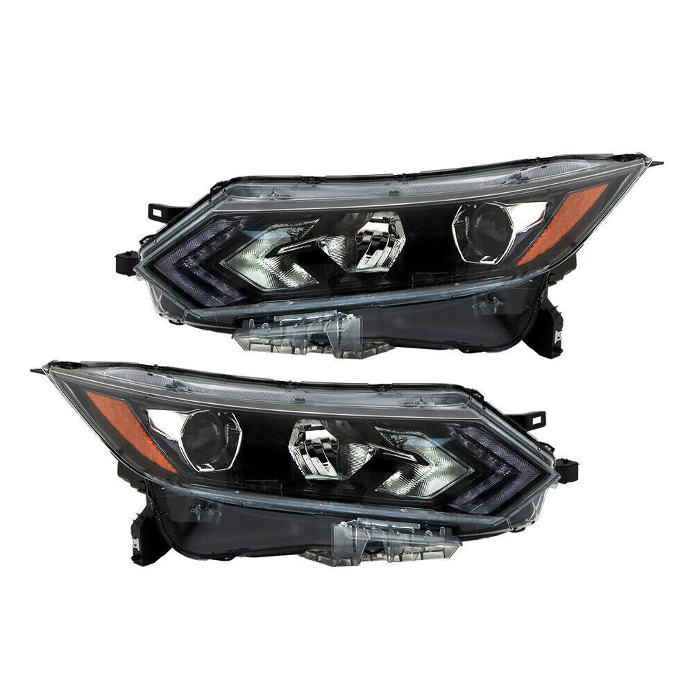 Left+Right Headlight For 2020-2022 Nissan Rogue Sport Halogen Type W/LED