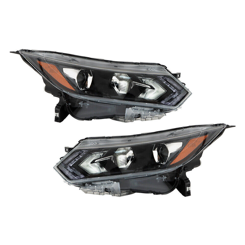 Left+Right Headlight For 2020-2022 Nissan Rogue Sport Halogen Type W/LED