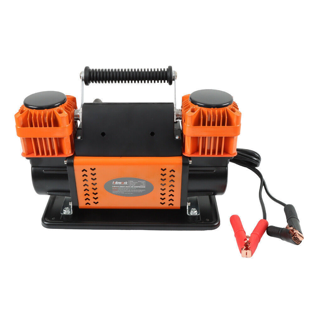 12V Portable Inflator For 4x4 Vehicle Tires RV Heavy Duty Dual Cylinder