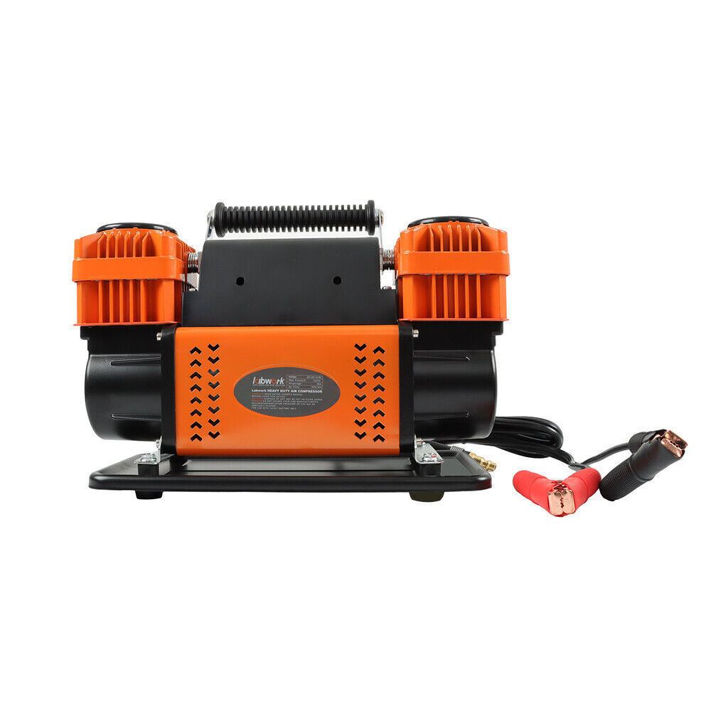 12V Portable Inflator For 4x4 Vehicle Tires RV Heavy Duty Dual Cylinder