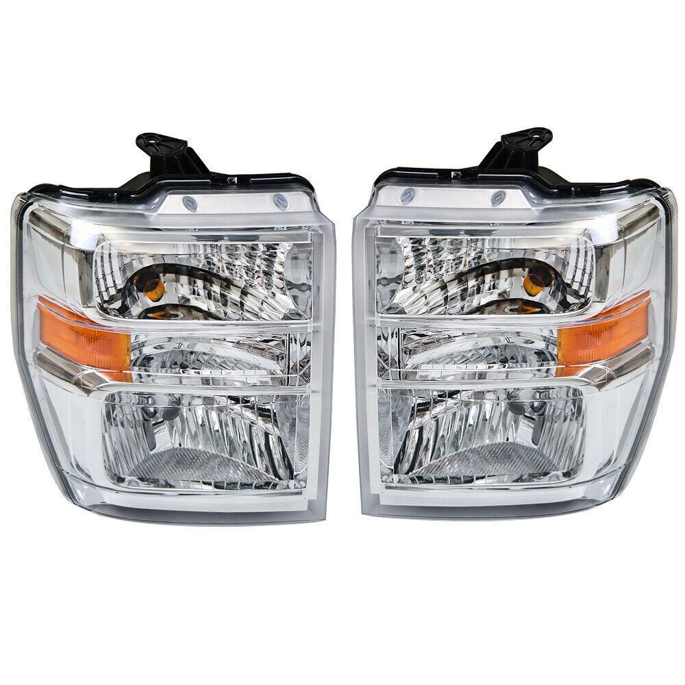 Right+Left Headlights For 2008-2014 Ford E150 E250 E350 E450 F650 F750