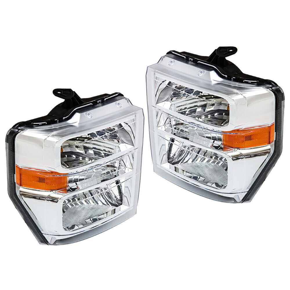 Right+Left Headlights For 2008-2014 Ford E150 E250 E350 E450 F650 F750